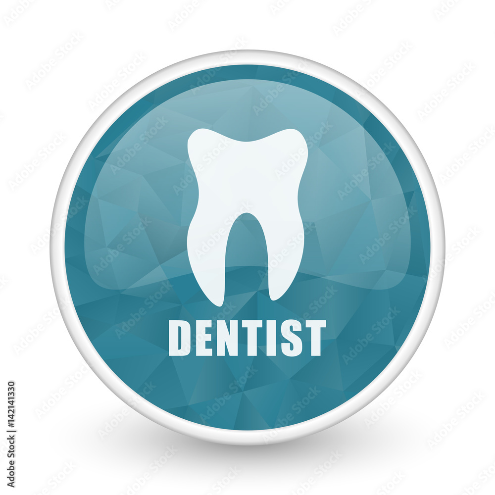 Dentist brillant crystal design round blue web icon. Dentist brillant crystal design round blue web icon.
