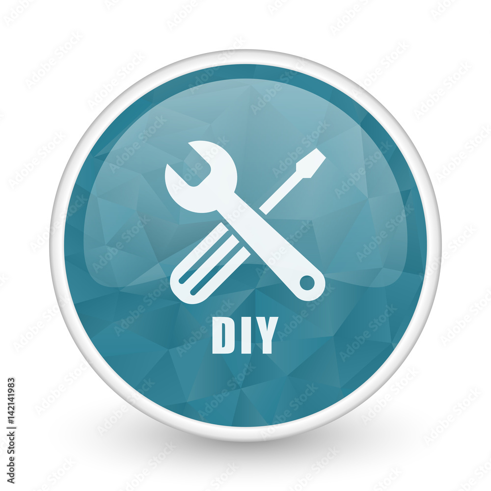 Diy brillant crystal design round blue web icon. Diy brillant crystal design round blue web icon.