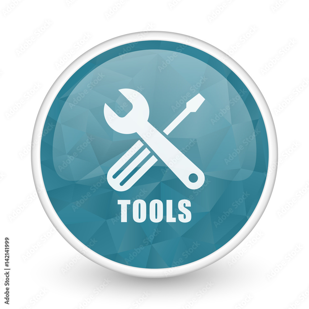Tools brillant crystal design round blue web icon. Tools brillant crystal design round blue web icon.