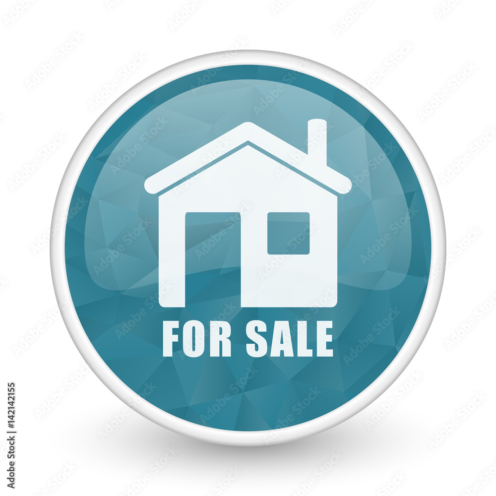 For sale brillant crystal design round blue web icon. For sale brillant crystal design round blue web icon.