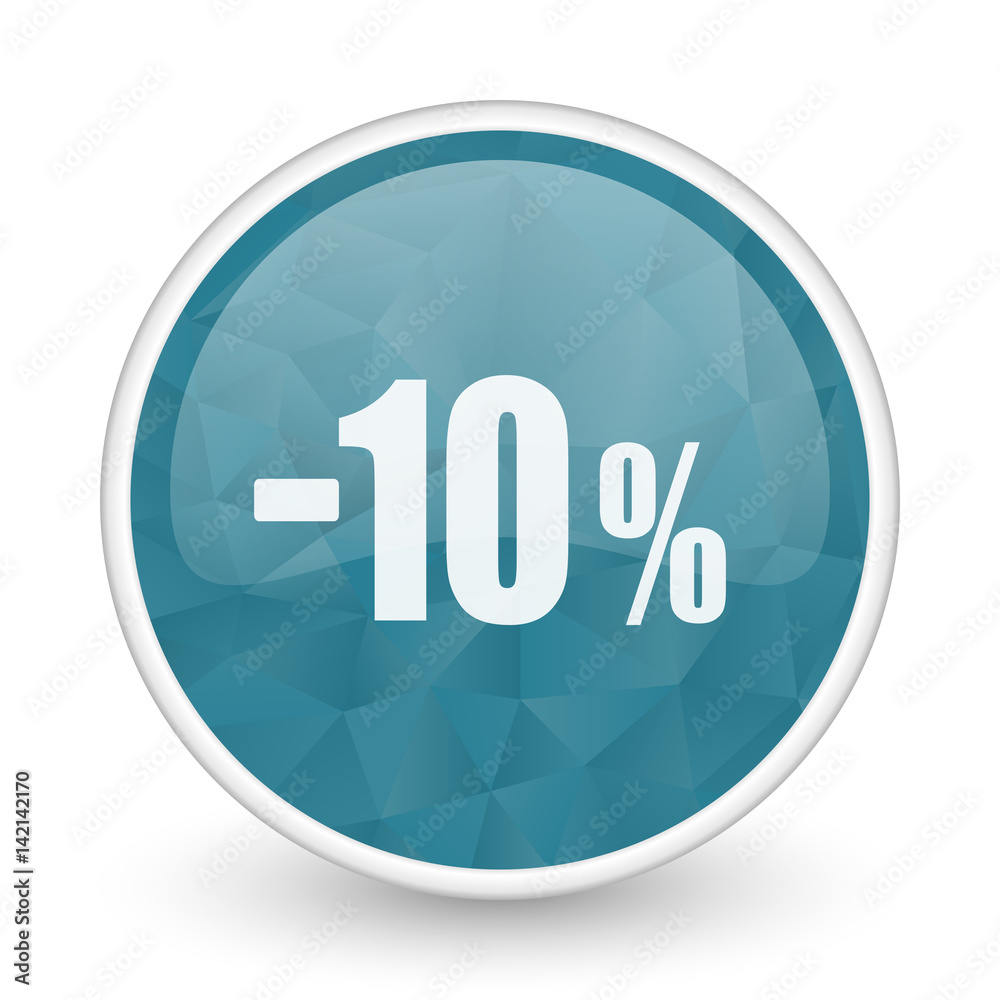 10 percent sale retail brillant crystal design round blue web icon. 10 percent sale retail brillant crystal design round blue web icon.