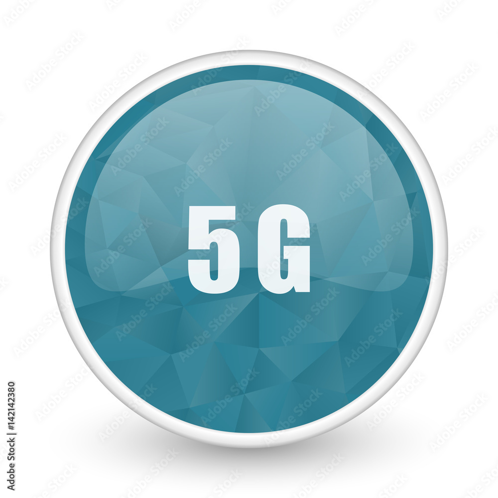 5g brillant crystal design round blue web icon. 5g brillant crystal design round blue web icon.