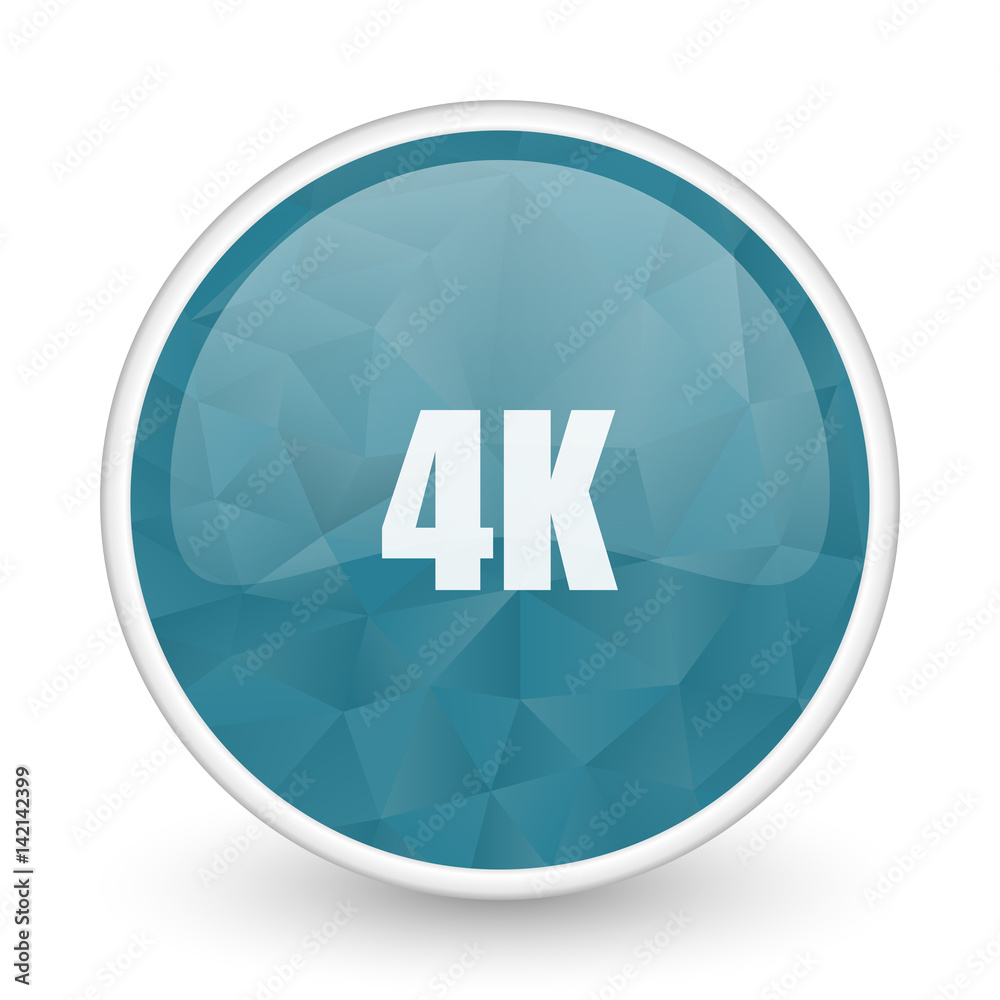 4k brillant crystal design round blue web icon. 4k brillant crystal design round blue web icon.