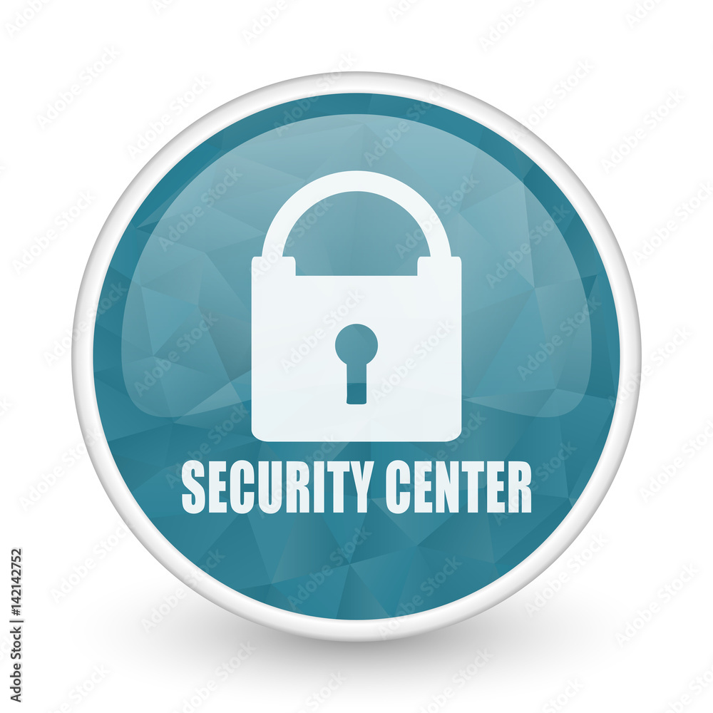 Security center brillant crystal design round blue web icon. Security center brillant crystal design round blue web icon.