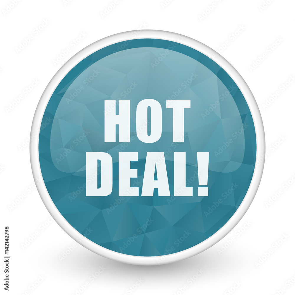Hot deal brillant crystal design round blue web icon. Hot deal brillant crystal design round blue web icon.