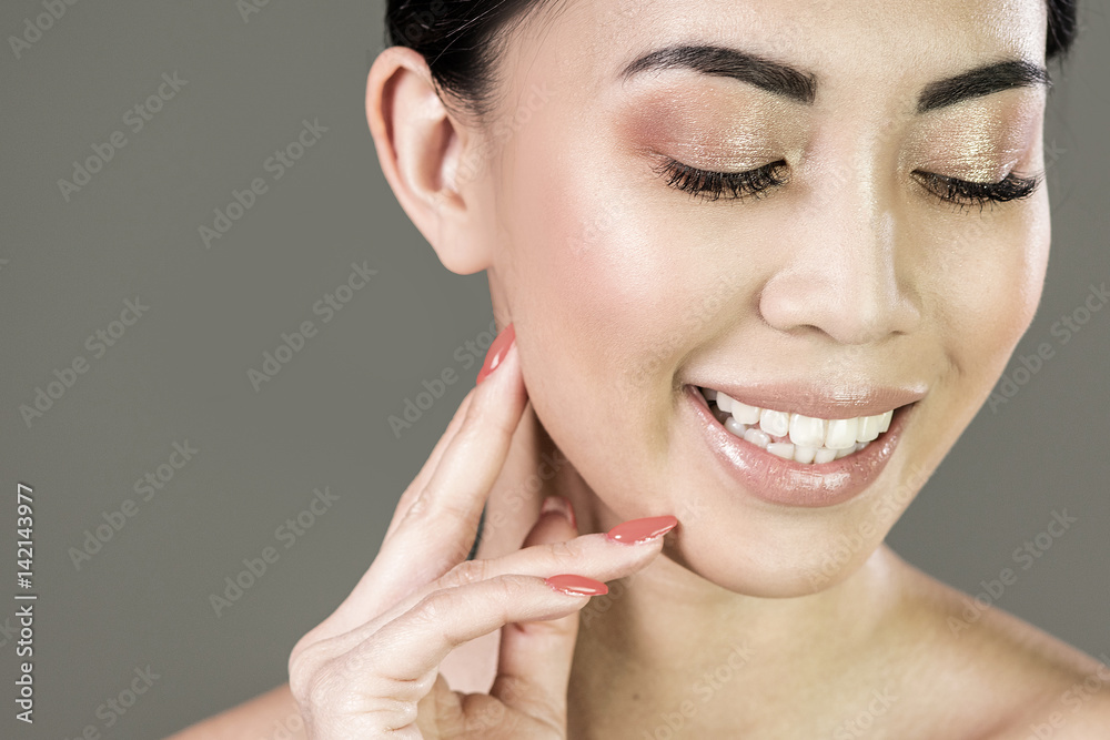 Beauty portrait of natural asian girl. Beauty portrait of natural asian girl.