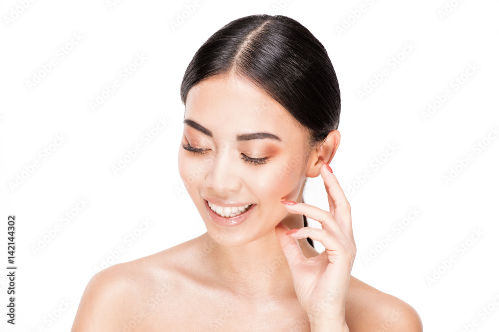 Beauty portrait of natural asian girl.