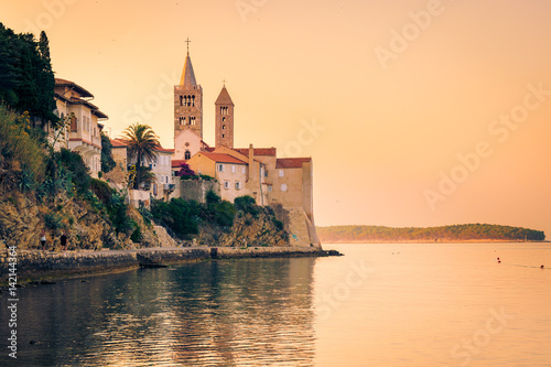 View of the town of Rab, Croatian tourist resort.