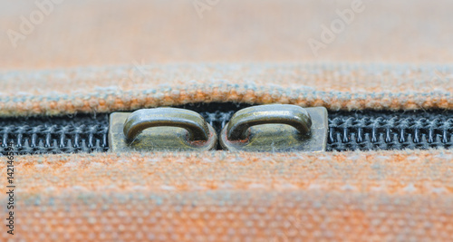 Closeup of zipper on old fa...