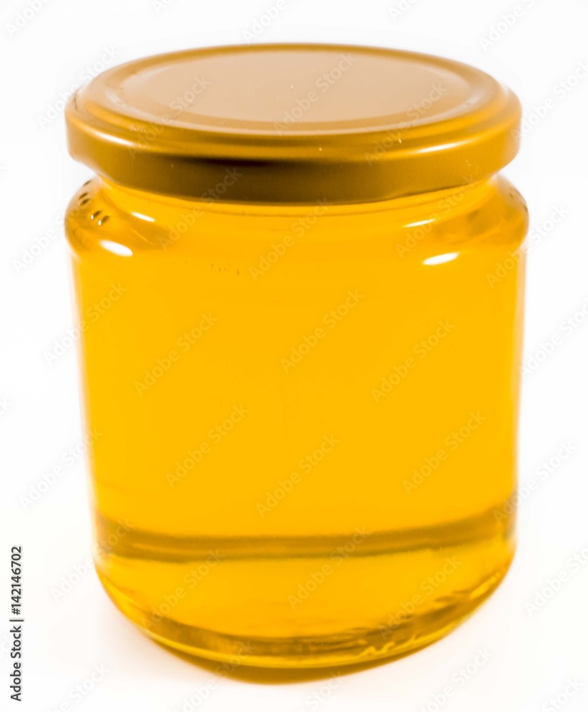 Honey jar and wooden stick