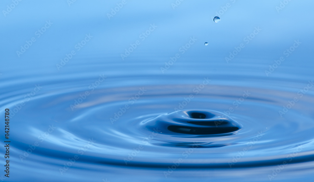 water splash in blue background