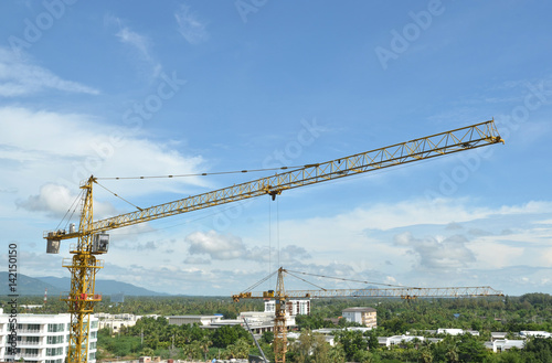 Crane and building working ...