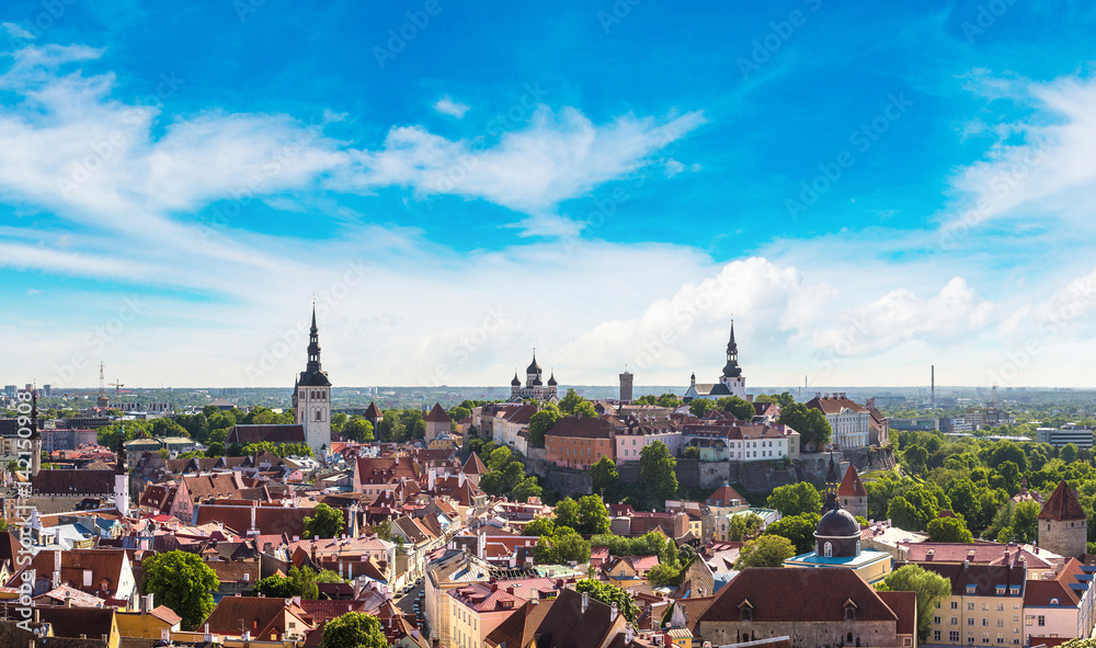 Aerial View of Tallinn  and Toompea Hill