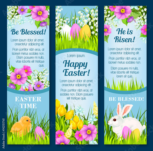 Easter vector banners for paschal greetings