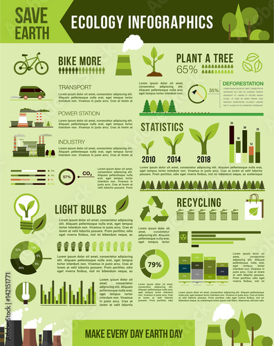 Nature conservation vector infographics template