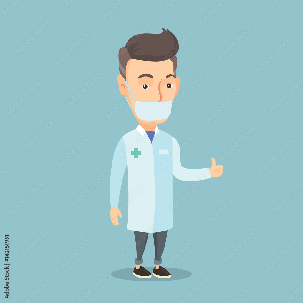 Doctor giving thumbs up vector illustration. Doctor giving thumbs up vector illustration.