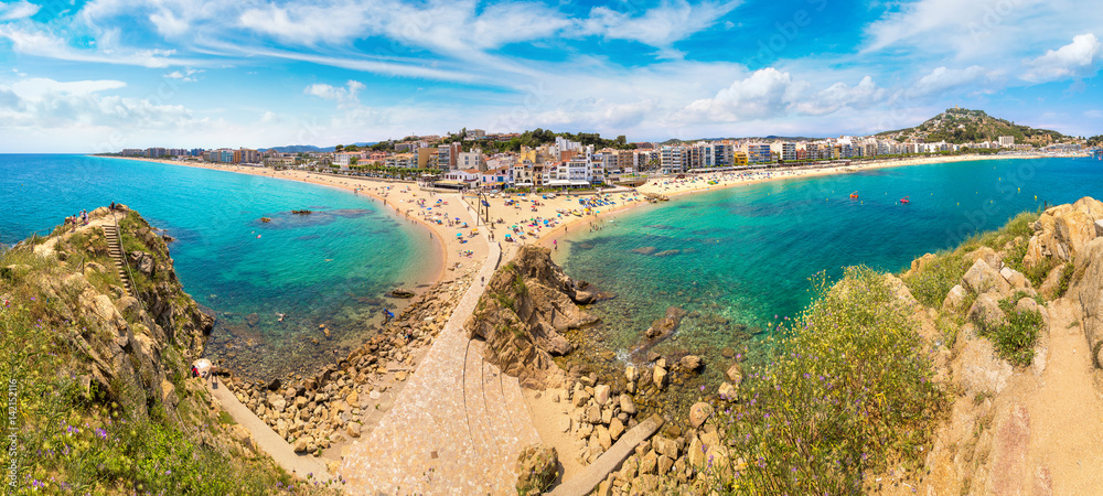 Naklejka premium Beach in Blanes in Costa Brava