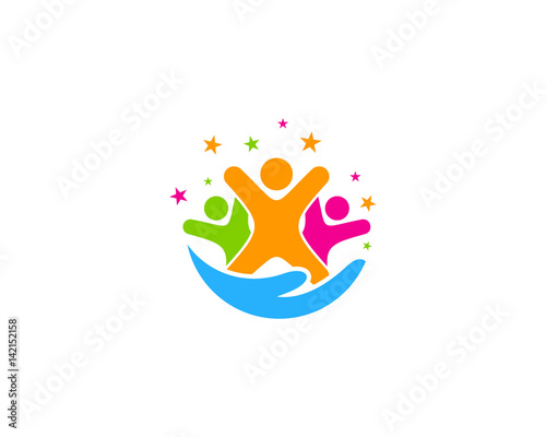 Children Care Icon Logo Design Element