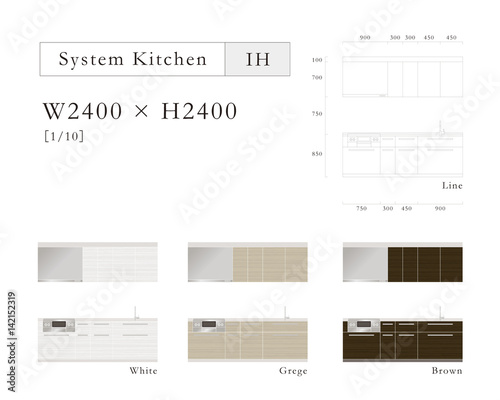 システムキッチン（IH）W2400×H2400