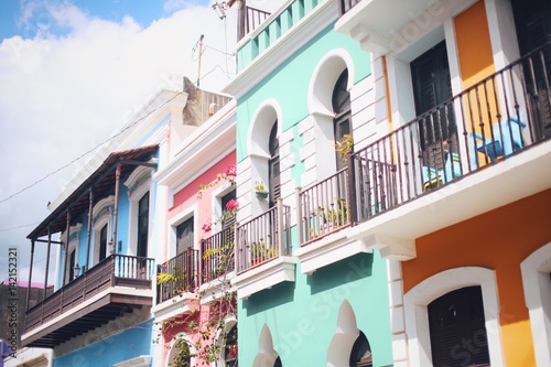 Colorful house facades of Old San Juan, Puerto Rico photo