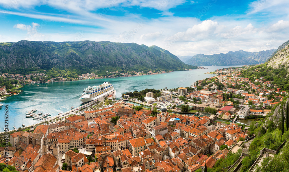 Panorama of Kotor in Montenegro