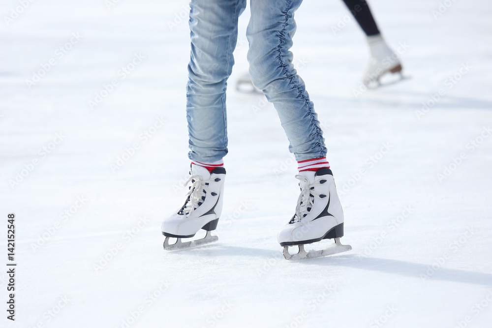 feet skating on the ice rink feet skating on the ice rink