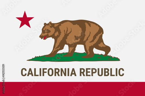 Flag of California American state. Vector illustration.