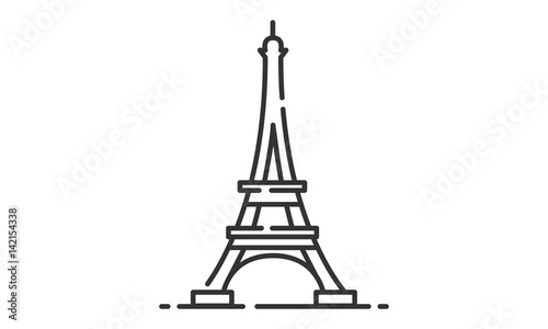 Eiffel Tower historic site, Eiffel Tower heritage site, Eiffel Tower icon vector