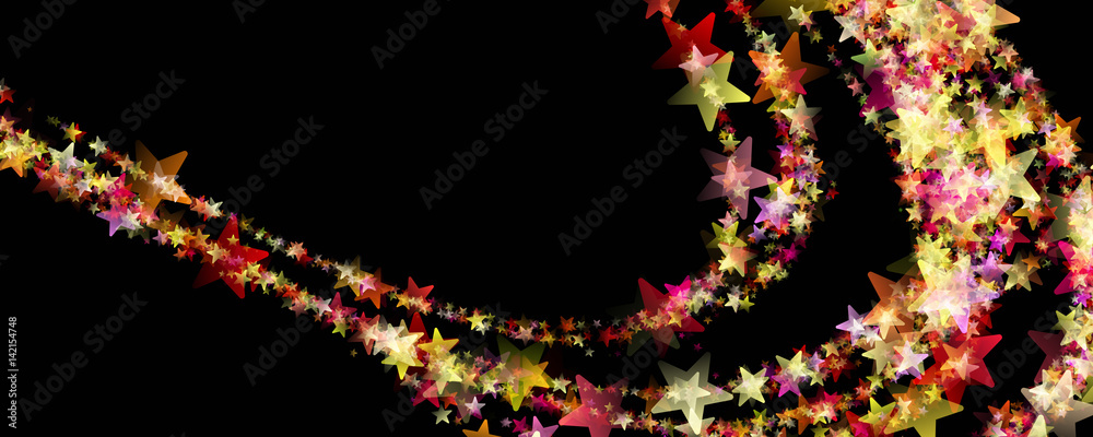 Wonderful Christmas panorama background design illustration with stars