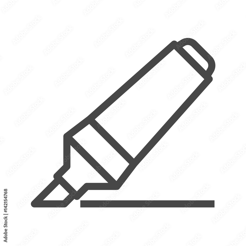 Marker Pen Thin Line Vector Icon. Flat icon isolated on the white background. Editable EPS file. Vector illustration. Marker Pen Thin Line Vector Icon. Flat icon isolated on the white background. Editable EPS file. Vector illustration.