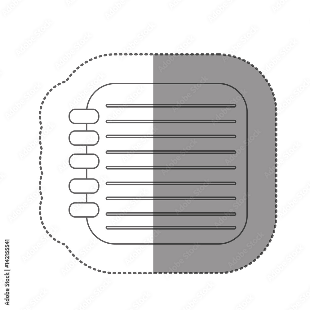 sticker sketch silhouette spiral notebook icon flat vector illustration sticker sketch silhouette spiral notebook icon flat vector illustration