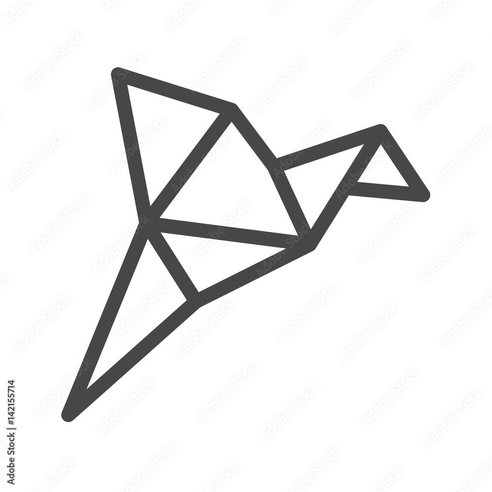 Origami Bird Thin Line Vector Icon. Flat icon isolated on the white background. Editable EPS file. Vector illustration. Origami Bird Thin Line Vector Icon. Flat icon isolated on the white background. Editable EPS file. Vector illustration.