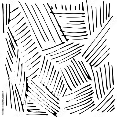 Vector hand drawn ink texture with stripe and lines.