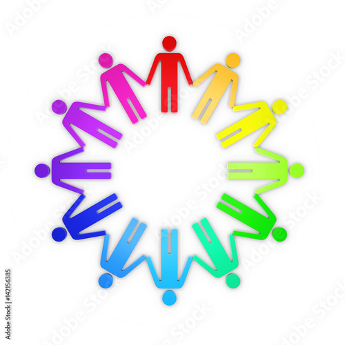 3d Illustration of a Multi-Ethnic Group