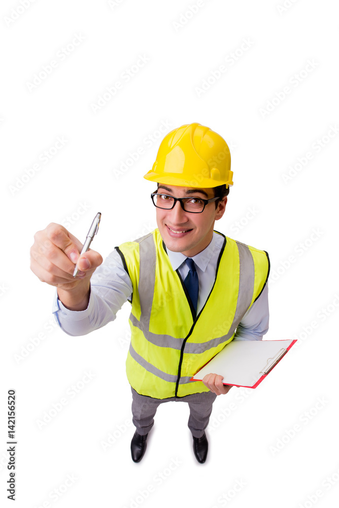Construction supervisor isolated on the white background Construction supervisor isolated on the white background