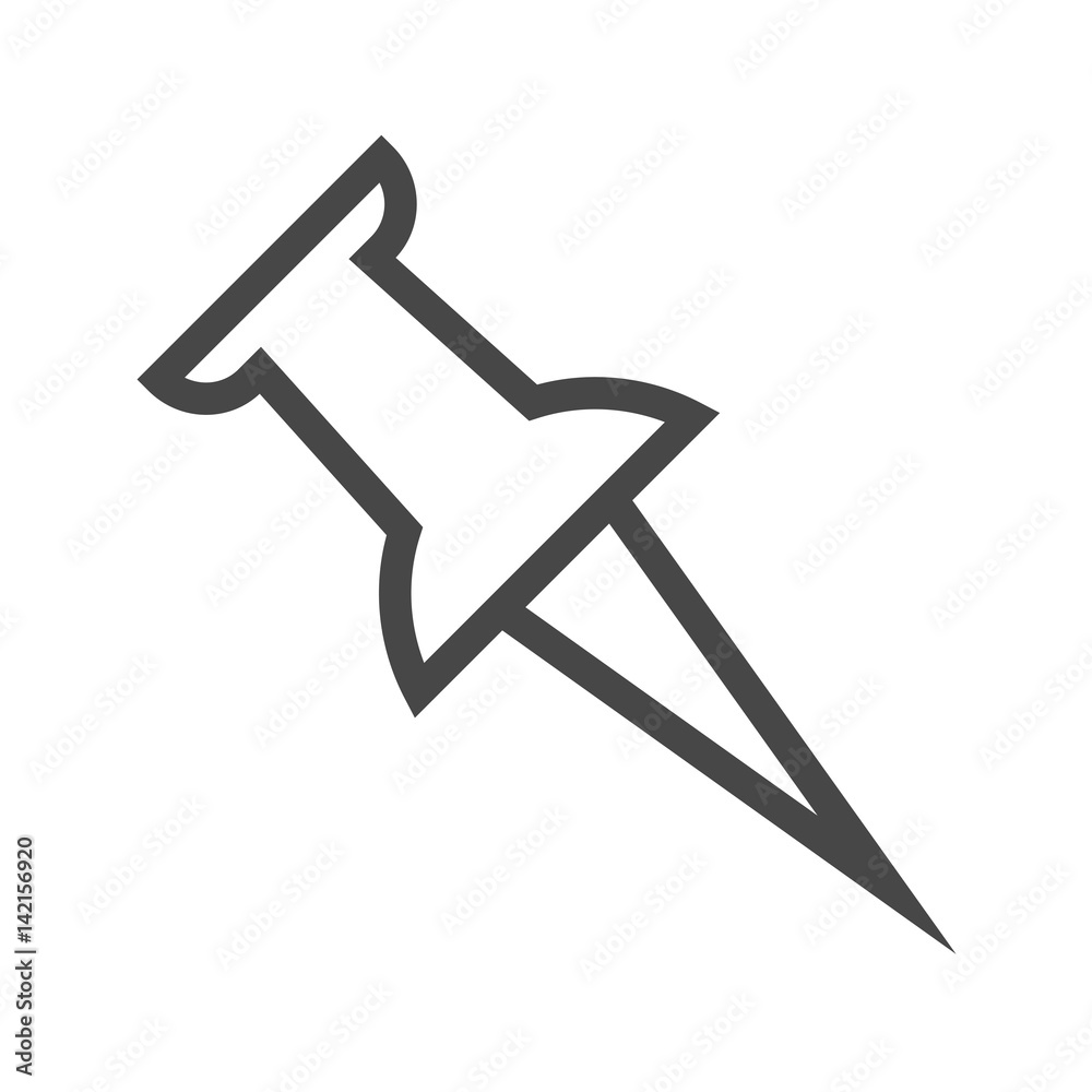 Push Pin Thin Line Vector Icon. Flat icon isolated on the white background. Editable EPS file. Vector illustration. Push Pin Thin Line Vector Icon. Flat icon isolated on the white background. Editable EPS file. Vector illustration.