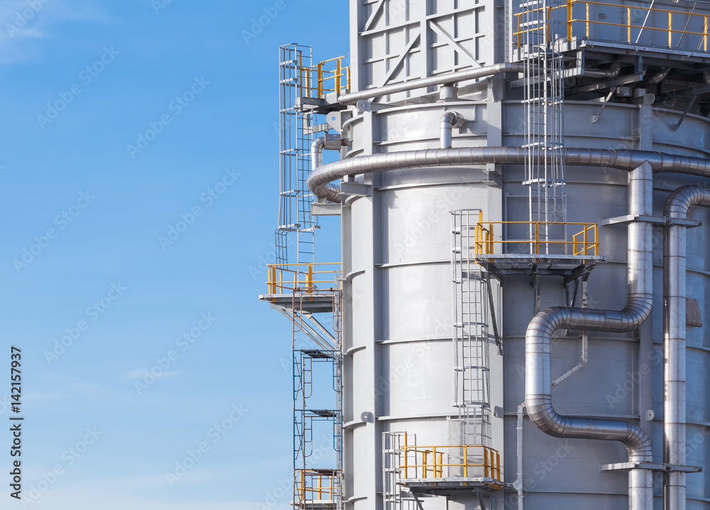 Close - up Industrial view at oil refinery plant form industry zone