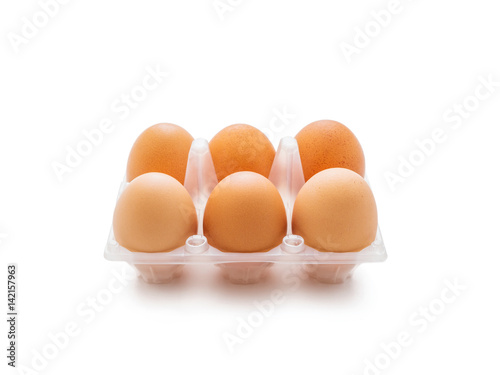 Organic Six Egg Pack Isolated on White