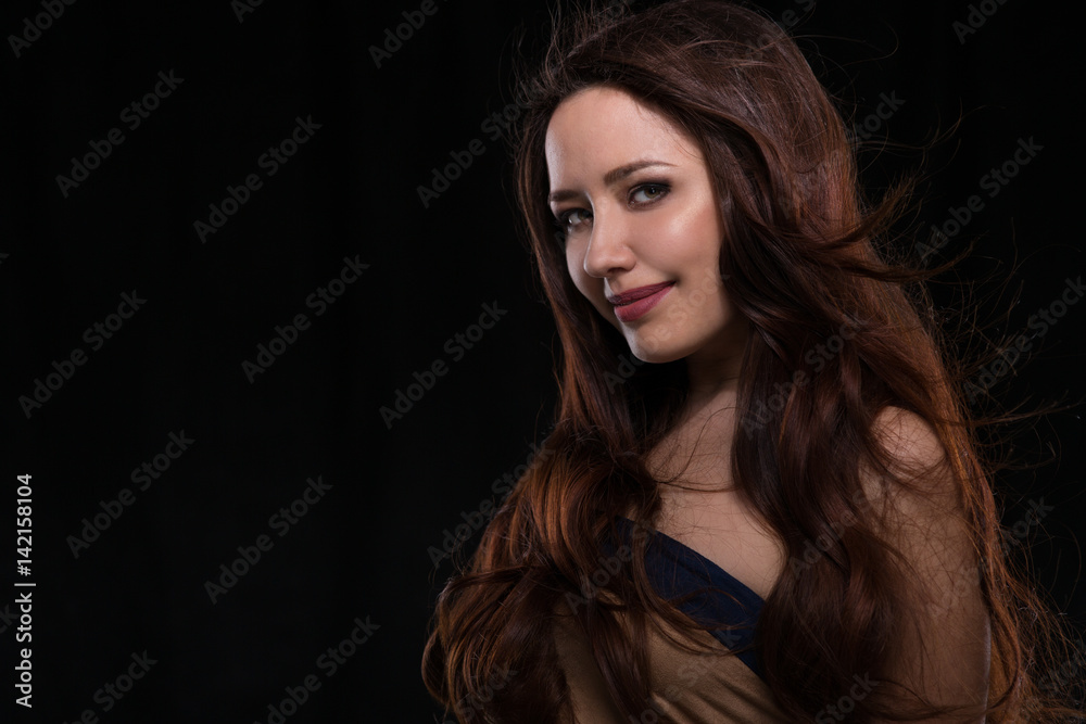 Young  woman with long hair