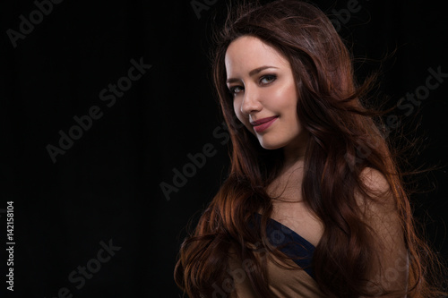 Young woman with long hair