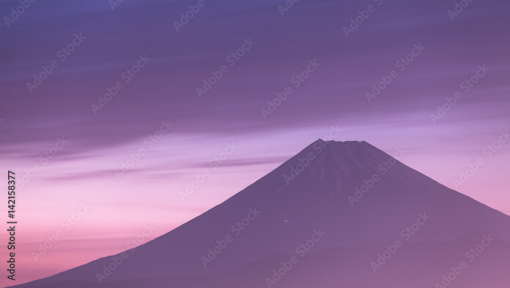Top of Mountain Fuji in twilight time