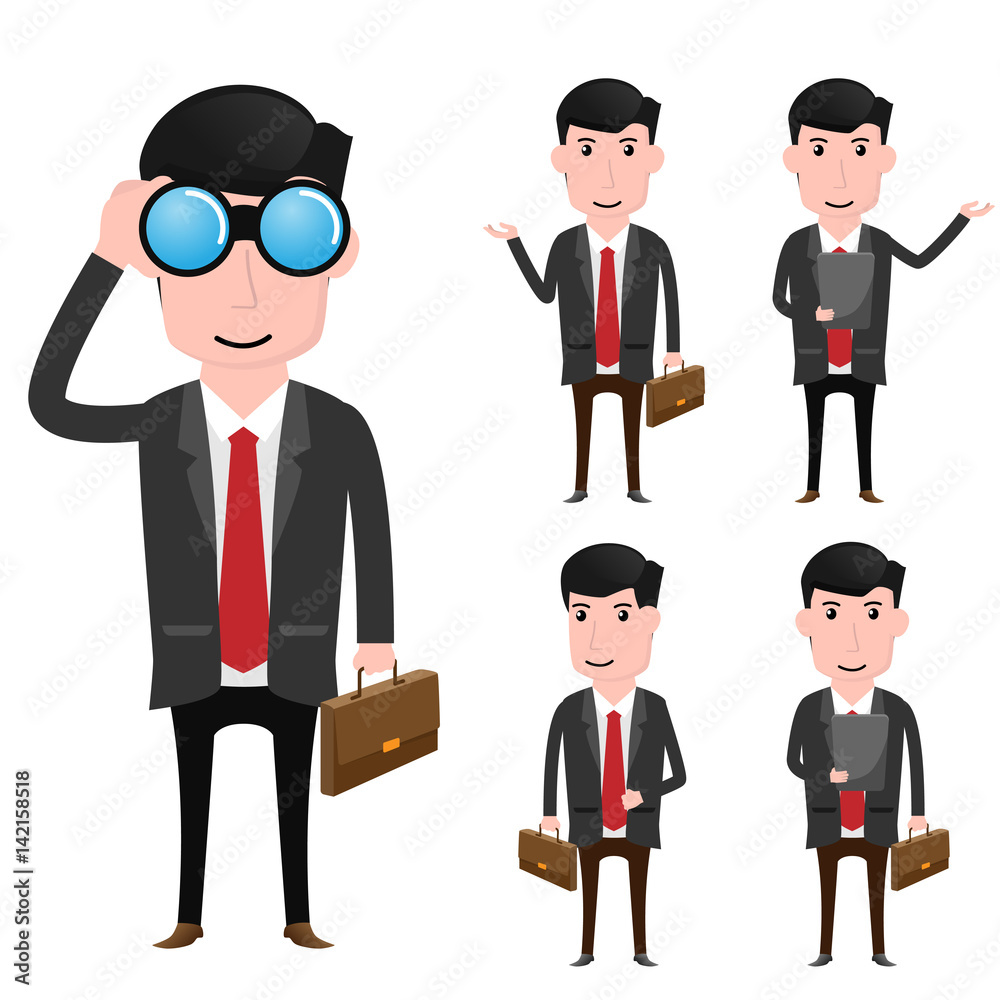 Character of business man vector illustration. Character of business man vector illustration.