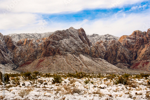 Red Rock Conservation Area Las Vegas Nevada Snowy Wintertime