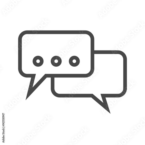 Speech Bubble Thin Line Vector Icon. Flat icon isolated on the white background. Editable EPS file. Vector illustration.