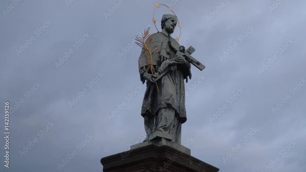 Statues on the Charles Bridge in the city of Prague Statues on the Charles Bridge in the city of Prague
