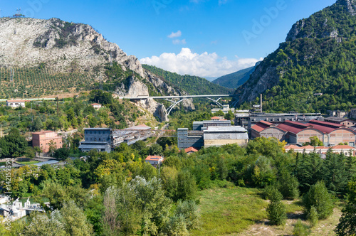 Mountain town landscape and infrastructure