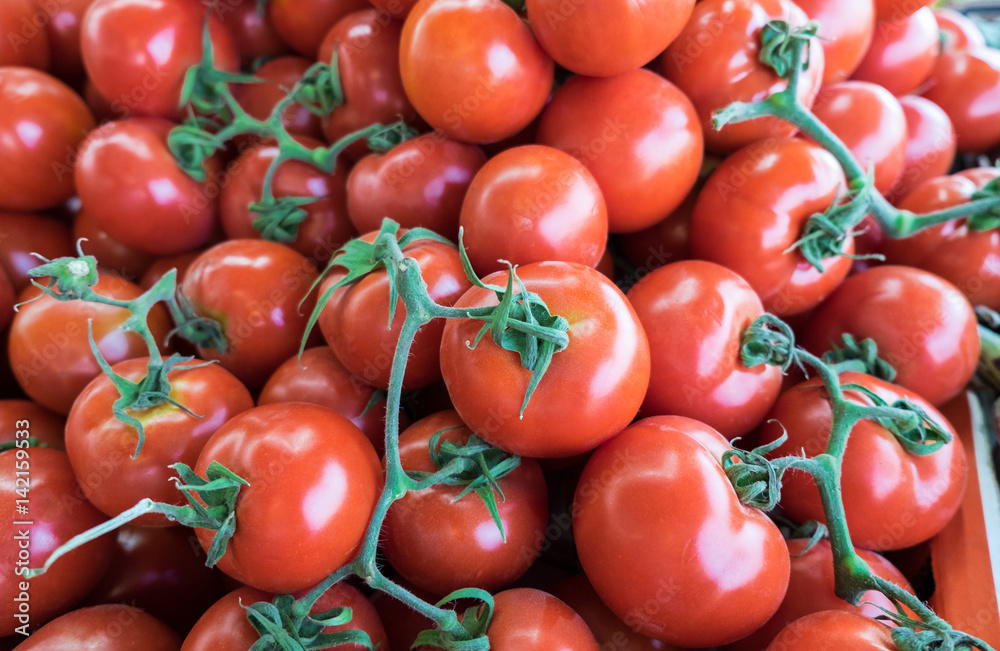 New tomatoes for sale at city local market