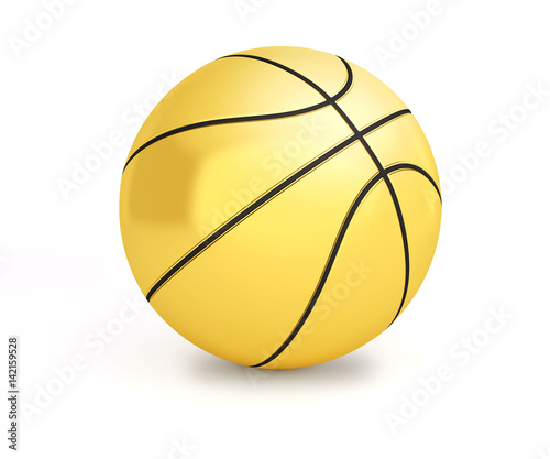3d Illustration Golden Basketball