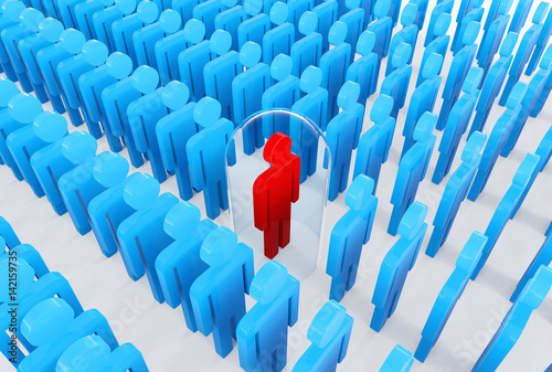 3d illustration of a protected person