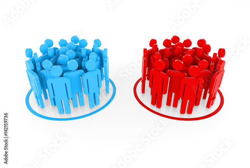 3d Illustration of Groups of people